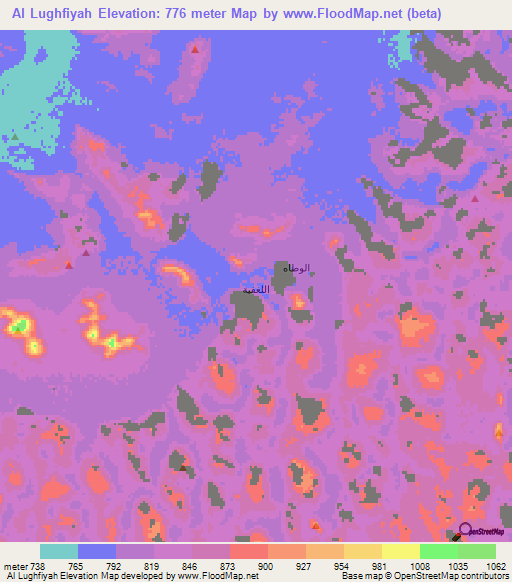 Al Lughfiyah,Saudi Arabia Elevation Map