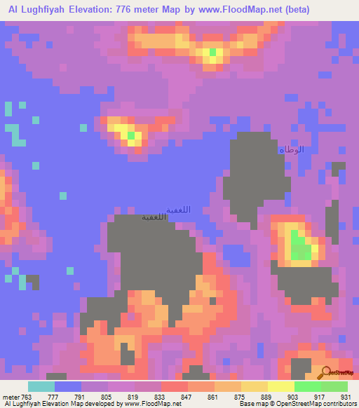 Al Lughfiyah,Saudi Arabia Elevation Map