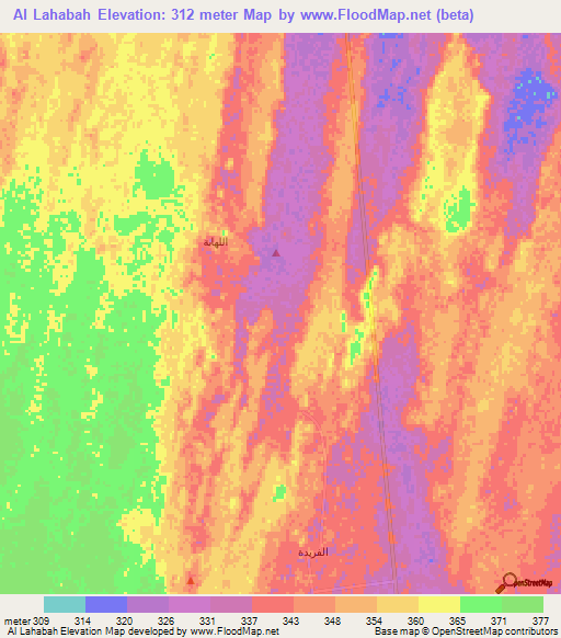 Al Lahabah,Saudi Arabia Elevation Map