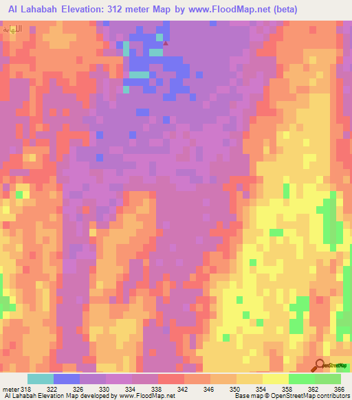 Al Lahabah,Saudi Arabia Elevation Map