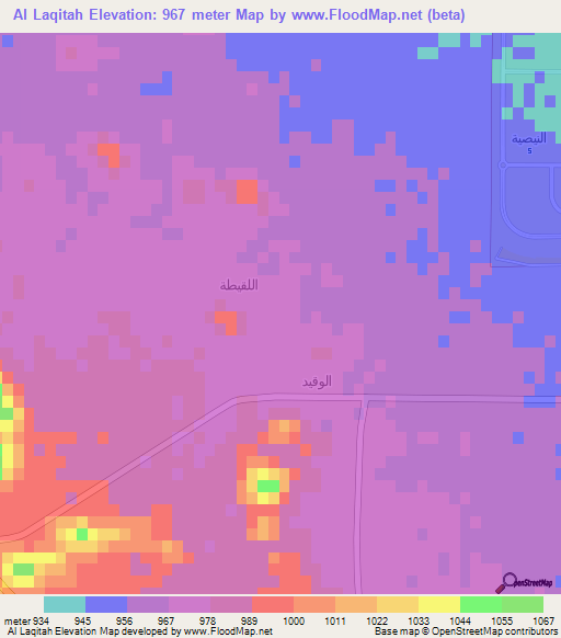 Al Laqitah,Saudi Arabia Elevation Map