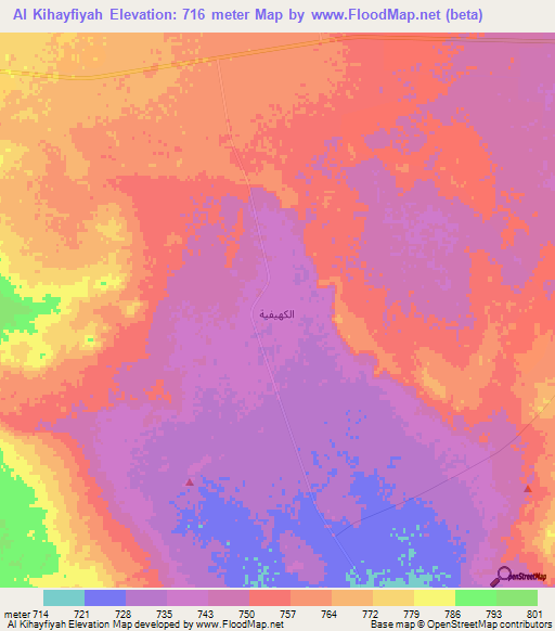 Al Kihayfiyah,Saudi Arabia Elevation Map