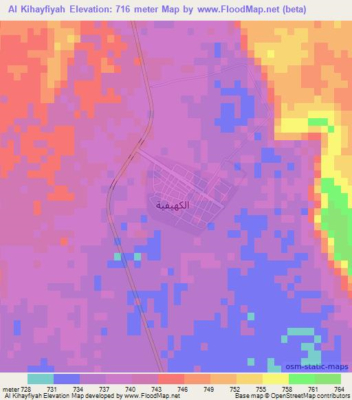 Al Kihayfiyah,Saudi Arabia Elevation Map