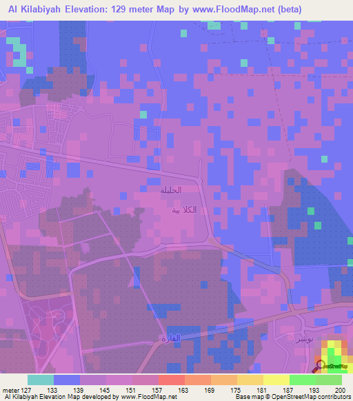 Al Kilabiyah,Saudi Arabia Elevation Map