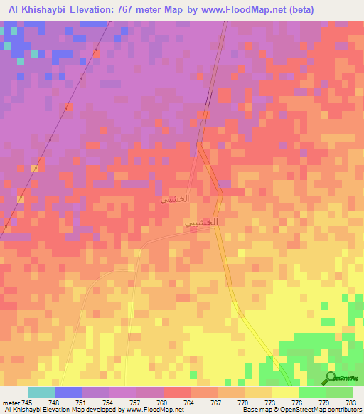 Al Khishaybi,Saudi Arabia Elevation Map