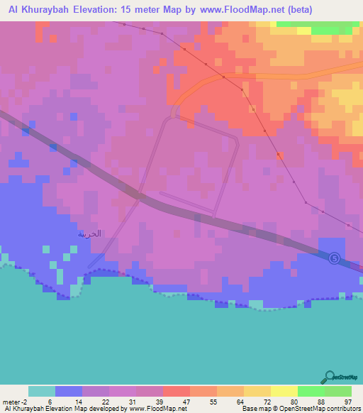 Al Khuraybah,Saudi Arabia Elevation Map