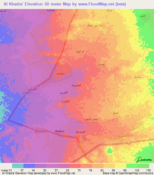 Al Khadra',Saudi Arabia Elevation Map