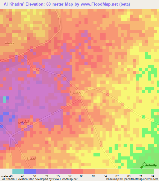 Al Khadra',Saudi Arabia Elevation Map