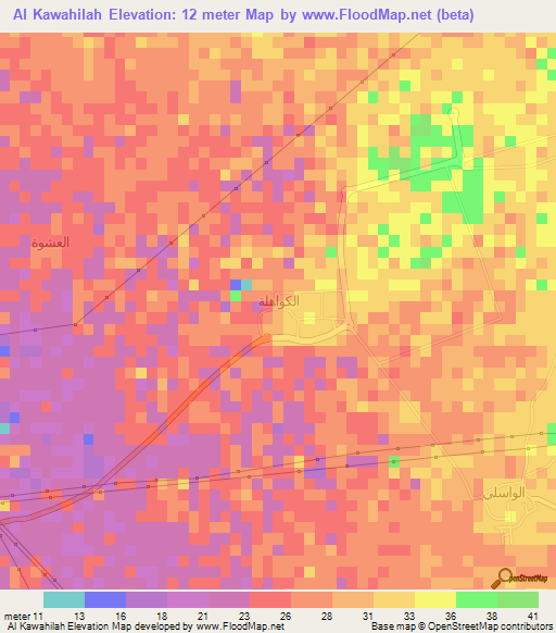 Al Kawahilah,Saudi Arabia Elevation Map