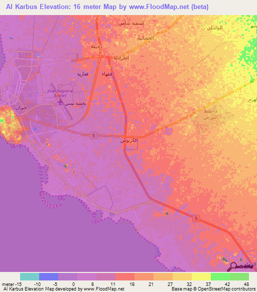 Al Karbus,Saudi Arabia Elevation Map