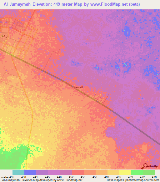 Al Jumaymah,Saudi Arabia Elevation Map