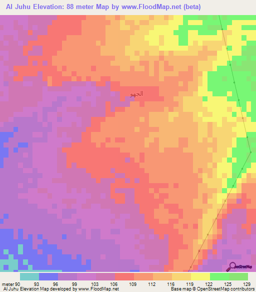 Al Juhu,Saudi Arabia Elevation Map