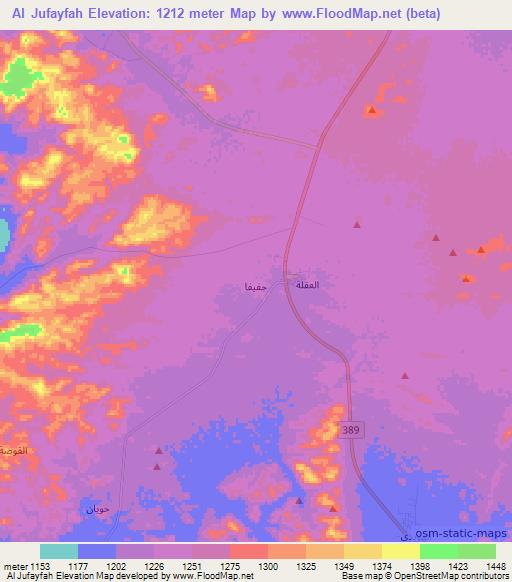 Al Jufayfah,Saudi Arabia Elevation Map