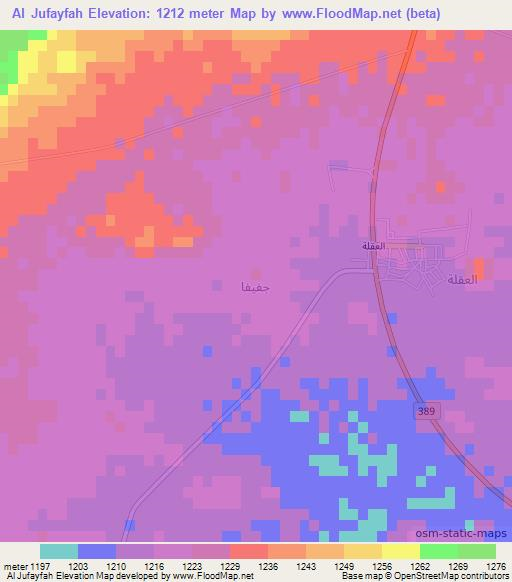 Al Jufayfah,Saudi Arabia Elevation Map