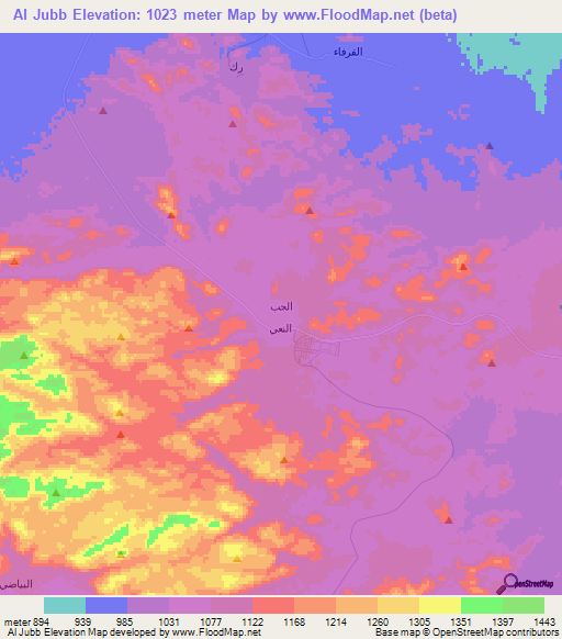 Al Jubb,Saudi Arabia Elevation Map