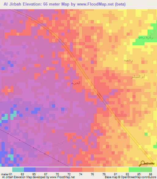 Al Jirbah,Saudi Arabia Elevation Map