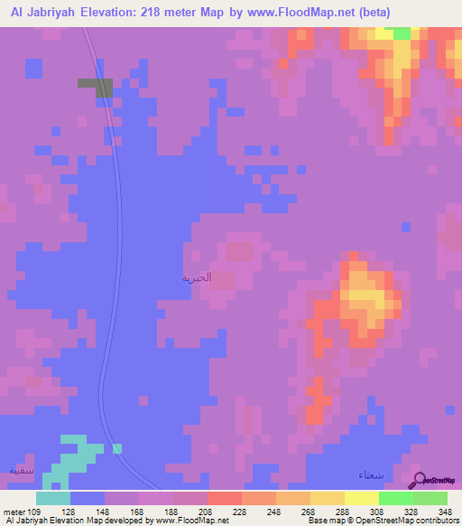 Al Jabriyah,Saudi Arabia Elevation Map