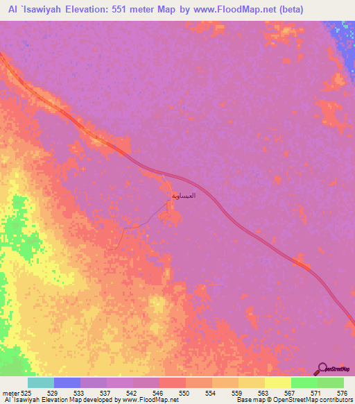 Al `Isawiyah,Saudi Arabia Elevation Map