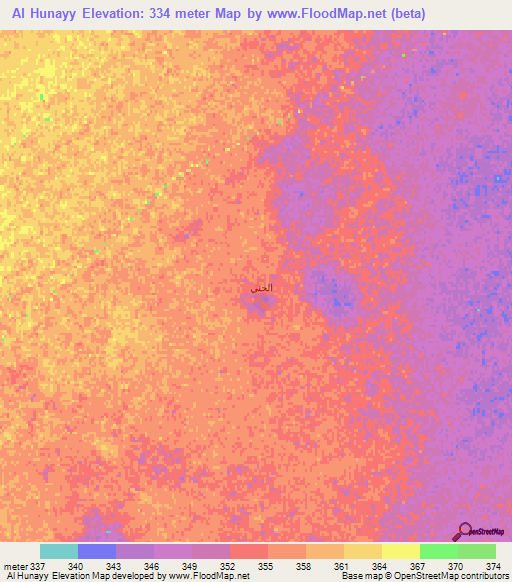 Al Hunayy,Saudi Arabia Elevation Map