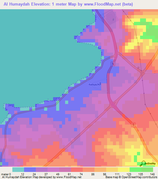 Al Humaydah,Saudi Arabia Elevation Map