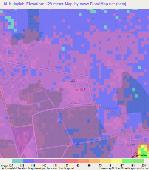 Al Hulaylah,Saudi Arabia Elevation Map