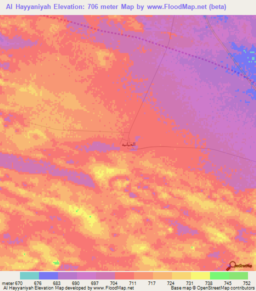 Al Hayyaniyah,Saudi Arabia Elevation Map