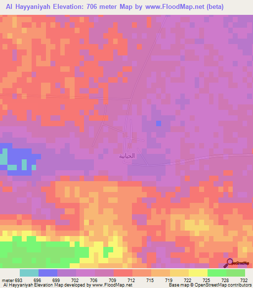 Al Hayyaniyah,Saudi Arabia Elevation Map