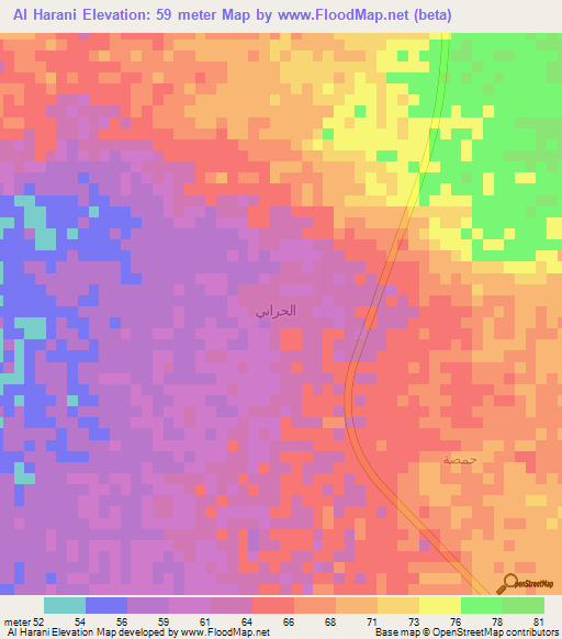 Al Harani,Saudi Arabia Elevation Map