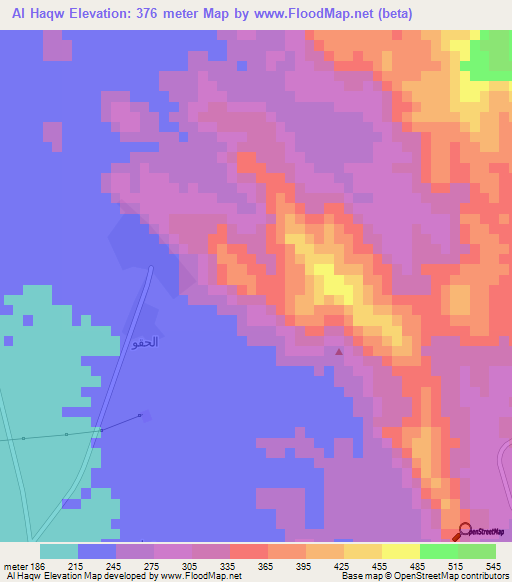 Al Haqw,Saudi Arabia Elevation Map