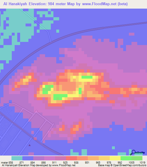 Al Hanakiyah,Saudi Arabia Elevation Map