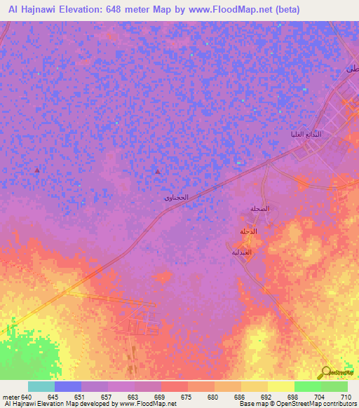 Al Hajnawi,Saudi Arabia Elevation Map