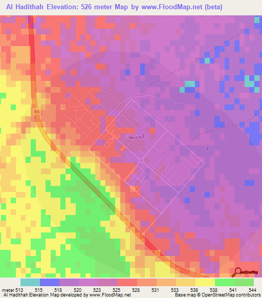 Al Hadithah,Saudi Arabia Elevation Map