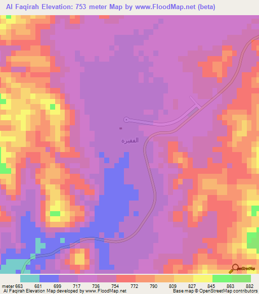 Al Faqirah,Saudi Arabia Elevation Map