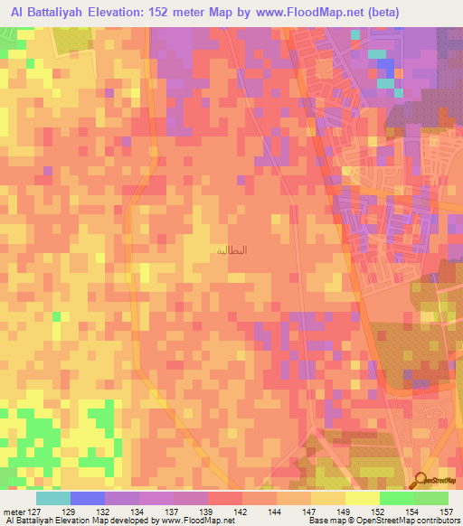 Al Battaliyah,Saudi Arabia Elevation Map