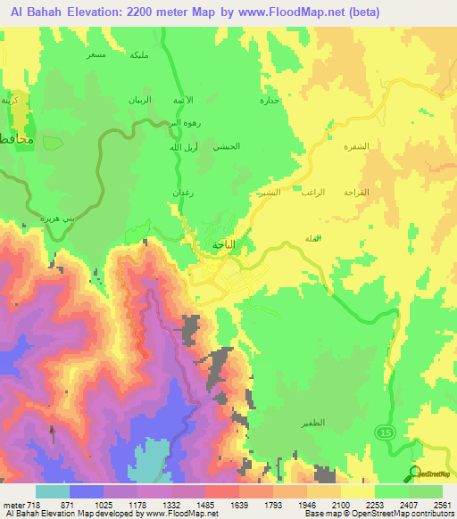 Al Bahah,Saudi Arabia Elevation Map