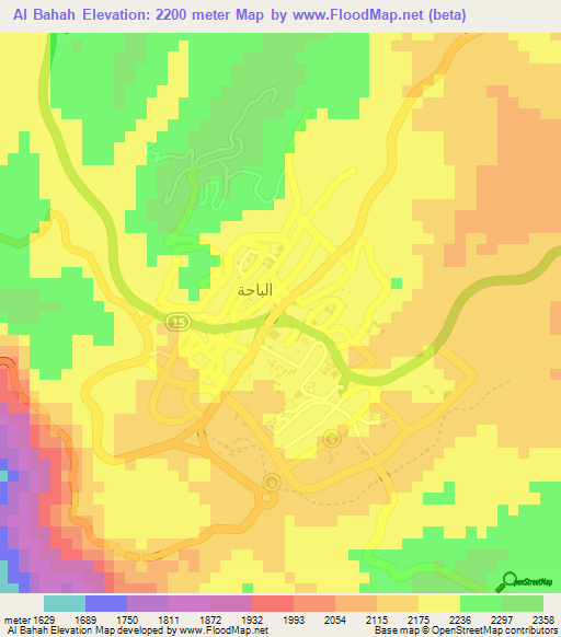 Al Bahah,Saudi Arabia Elevation Map