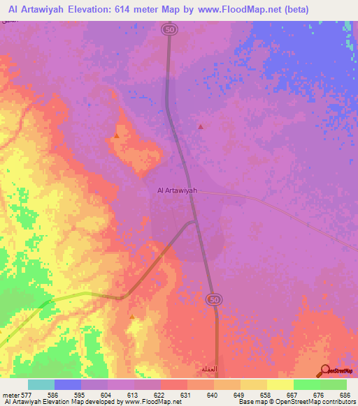 Al Artawiyah,Saudi Arabia Elevation Map