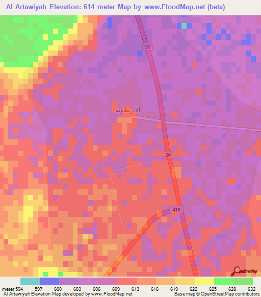 Al Artawiyah,Saudi Arabia Elevation Map