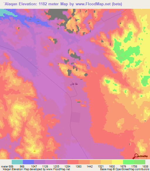 `Alaqan,Saudi Arabia Elevation Map