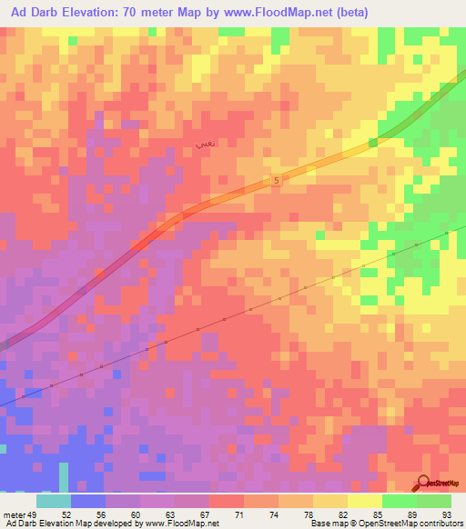 Ad Darb,Saudi Arabia Elevation Map