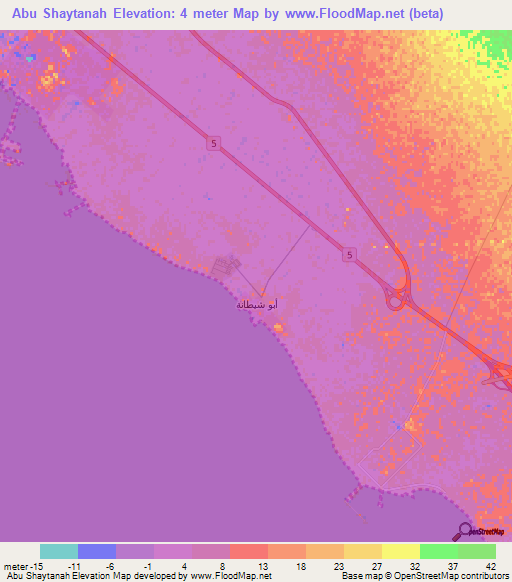 Abu Shaytanah,Saudi Arabia Elevation Map