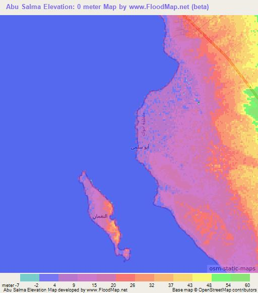 Abu Salma,Saudi Arabia Elevation Map