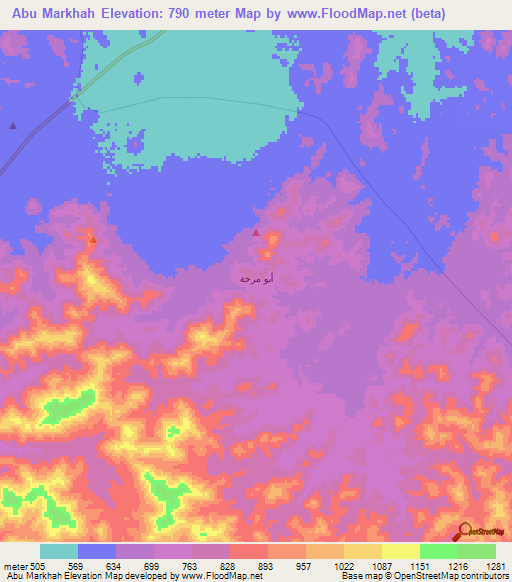 Abu Markhah,Saudi Arabia Elevation Map