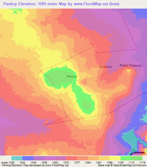 Pankop,South Africa Elevation Map