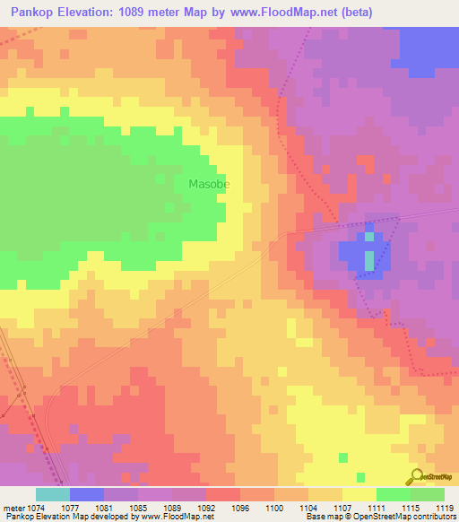 Pankop,South Africa Elevation Map