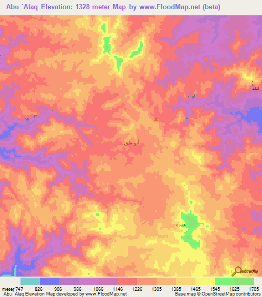 Abu `Alaq,Saudi Arabia Elevation Map