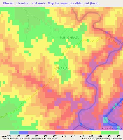 Dherian,Pakistan Elevation Map