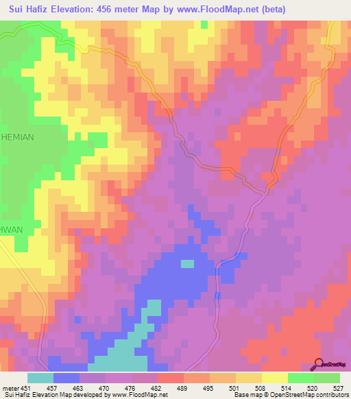 Sui Hafiz,Pakistan Elevation Map