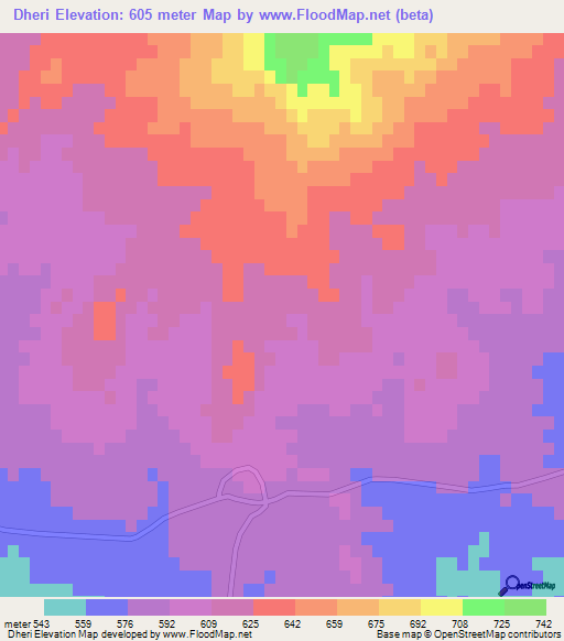 Dheri,Pakistan Elevation Map