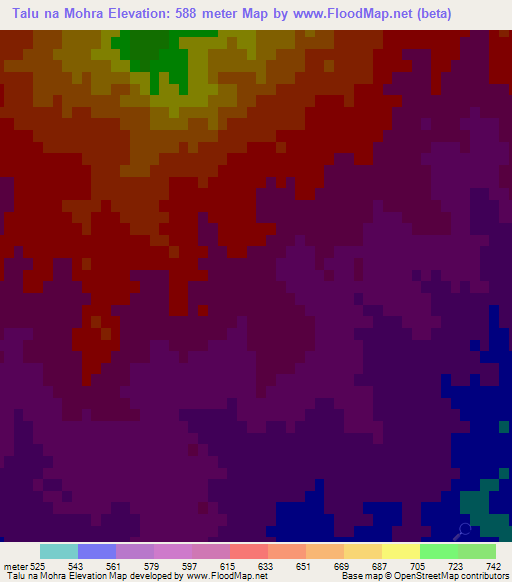 Talu na Mohra,Pakistan Elevation Map